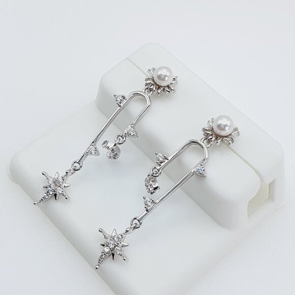 925 Sterling Silver Cubic Zirconia Earrings, U19254712 - Picture 10 of 10